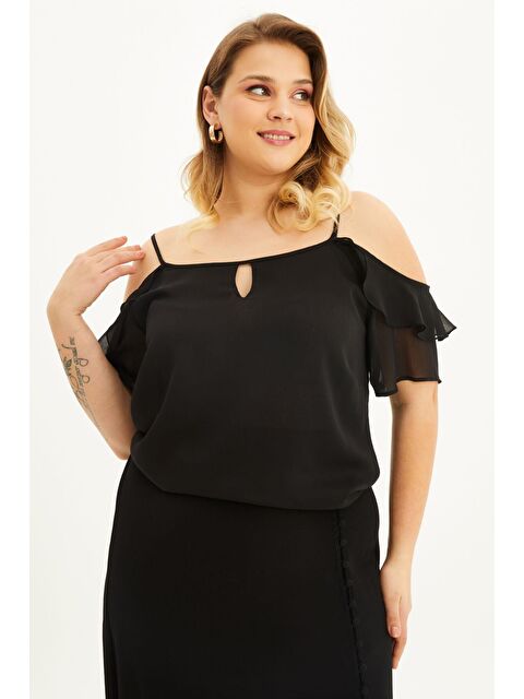 Mylinemoda Kolları Pencereli Fırfırlı Bluz - S000239621-19351