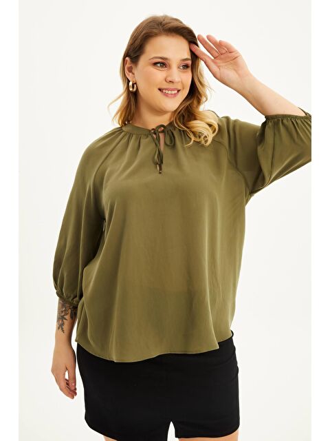 Mylinemoda V Yaka Bağcık Detaylı Bluz - S000239629-18547