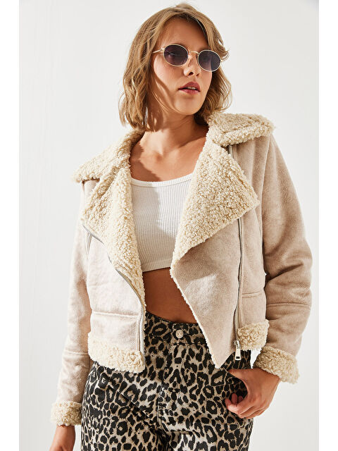 SHADE Kadın Lamine Biker Ceket - S000271769-19928