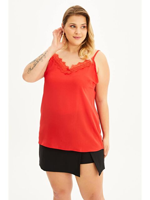 Mylinemoda Dantelli İp Askılı Bluz - S000239635-20045