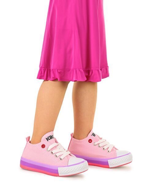 Kiko Kids Tinna Bağcıklı Kız Bebek Keten Spor Ayakkabı - S000234783-20024