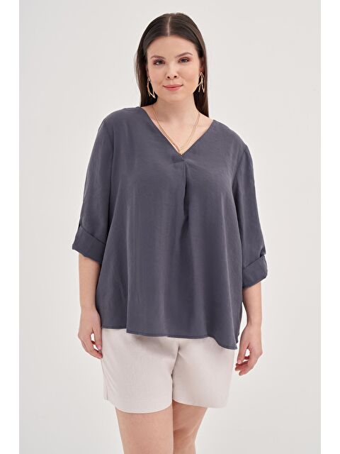 Mylinemoda Kıvrık Kollu Bluz - S000239636-29666