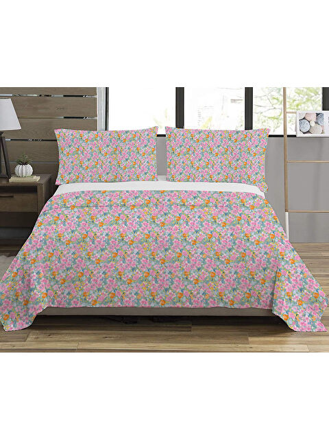 Evmila Çiçek Desenli Çift Kişilik Baskılı Pike 200x220 cm - S000278048-23173