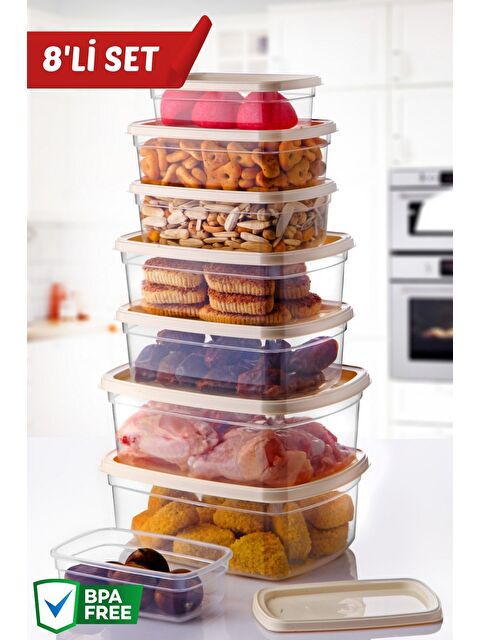 Nandy Home 8 li Set Easybox Mikrodalga Ve Difrizde Kullanılabilen Çok Amaçlı Saklama Kabı Seti - S000321044-19966