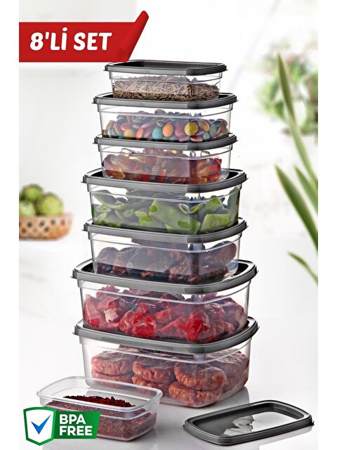 Nandy Home 8 li Set Easybox Mikrodalga Ve Difrizde Kullanılabilen Çok Amaçlı Saklama Kabı Seti - S000321046-29666