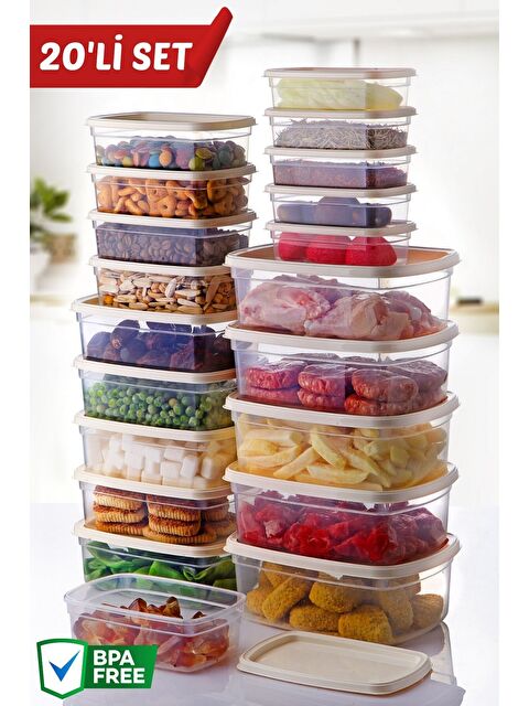 Nandy Home 20 Li Set EasyBox Mikrodalga ve Difrizde Kullanılabilen Çok Amaçlı Saklama Kabı Seti - S000321050-19966