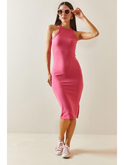 Xhan Pembe Bisiklet Yaka Askılı Elbise 5YXK6-48333-20 - S000167254-20024