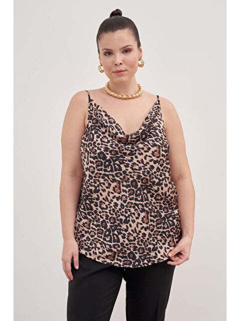 Mylinemoda Saten Degaje Yaka İp Askılı Bluz - S000239651-19413