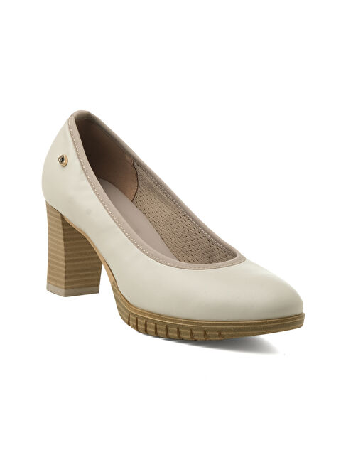 Donna Serena Kadın Topuklu / Stiletto 265082DP SOFTNIL PELLE Panna