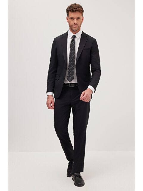 TUDORS Erkek Slim Fit Mono Yaka Siyah Takım Elbise - S000522020-19351