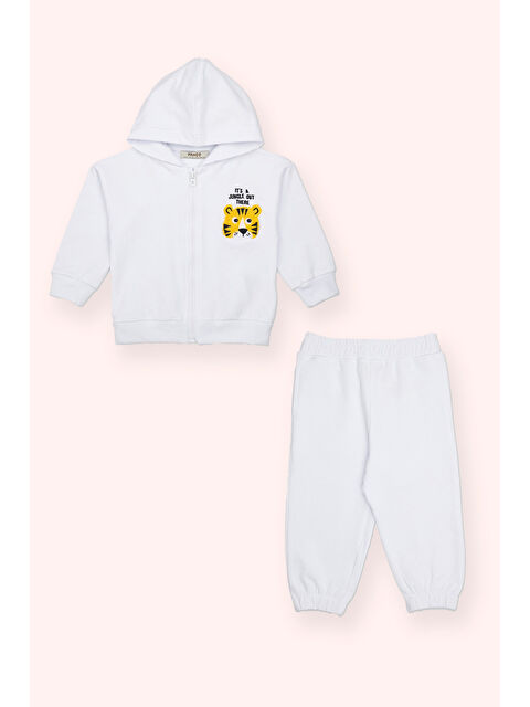 Panço Erkek Bebek 2'li Beyaz Eşofman Takım - S000518421-20063