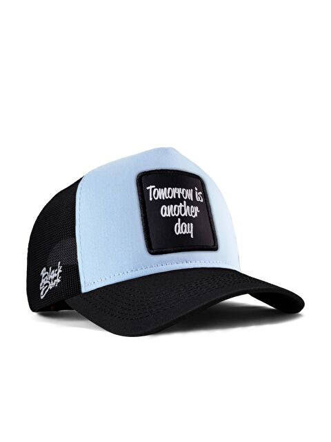 BlackBörk Tomorrow Is Another Day Logolu Siyah-Buz Mavi Trucker Şapka