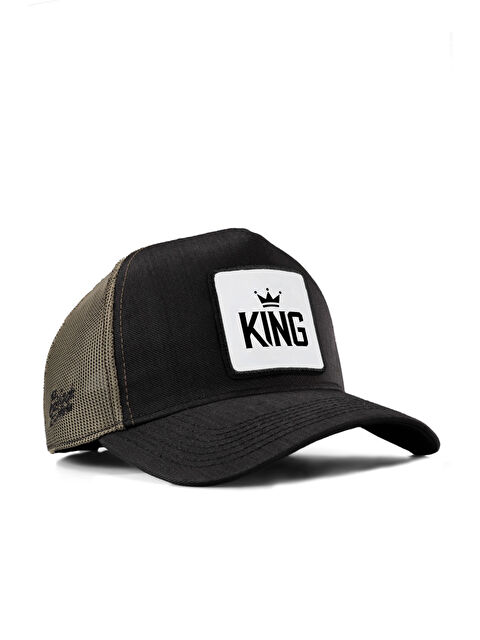 BlackBörk King Logolu Cordura Siyah-Haki Trucker Şapka