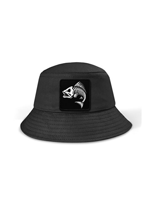 BlackBörk Balık Logolu Bucket Siyah Şapka