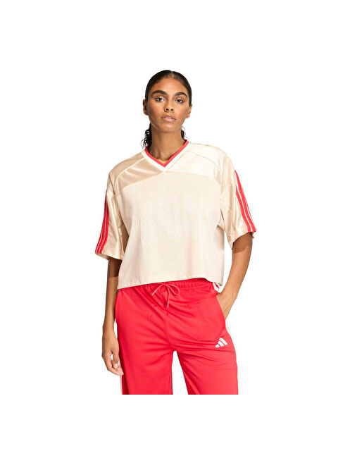 Adidas Stadium Kadın Ekru Yuvarlak Yaka File Tişört - S000517630-19965