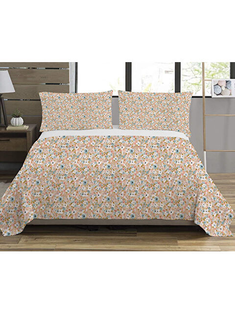Evmila Çiçek Desenli Çift Kişilik Baskılı Pike 200x220 cm - S000278058-23173