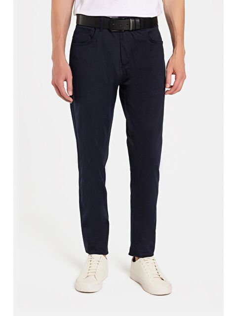 TUDORS Erkek Regular Fit Rahat Kesim Mevsimlik Kanvas Lacivert Pantolon - S000519739-21164