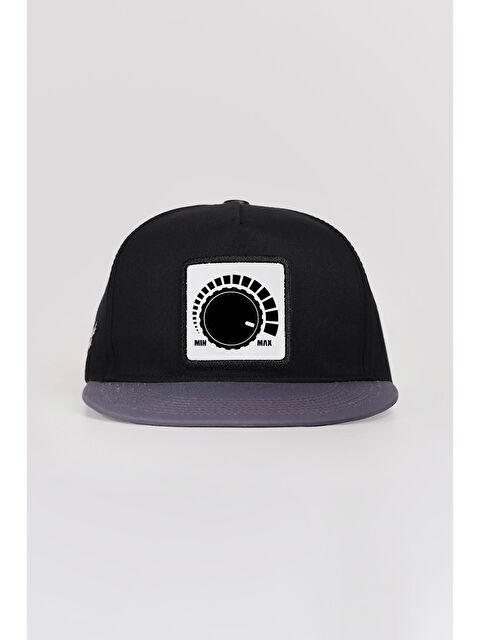 BlackBörk DM Logolu Gri-Siyah Hip Hop Şapka