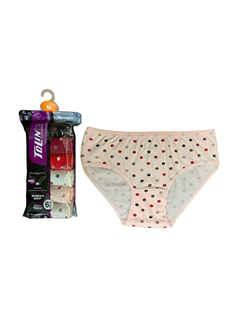 Tolin Kadın 6 lı Pamuklu Elastanlı Baskılı Havlu Ağ Orta Bel Külot Seti 2276167 - S000233831-23173