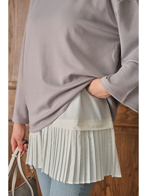 Locco Moda Kadın Sıfır Kol Pileli İçlik Beyaz - S000474876-20063