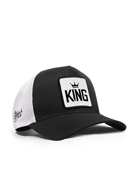 BlackBörk King Logolu Cordura Siyah-Beyaz Trucker Şapka