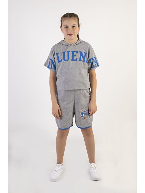 Harika Kids Kız Çocuk Kapüşonlu Şortlu Alt-Üst Takım-10-13 Yaş - S000176958-20600