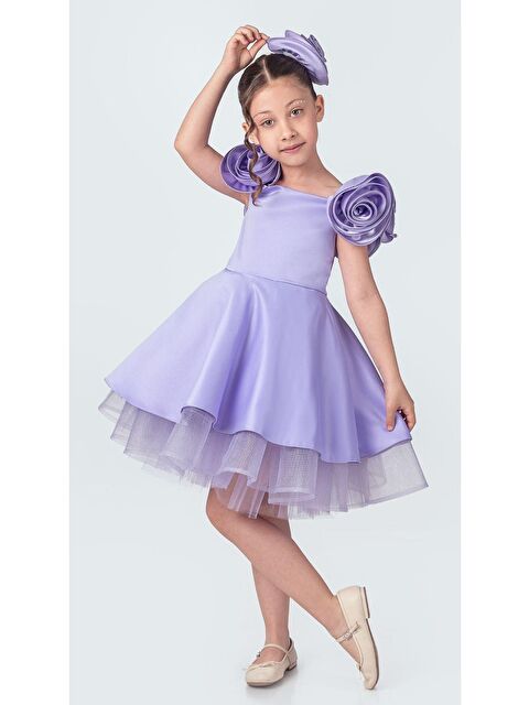 Mnk Baby & Kids Fanari Krep Saten Gren Destekli Kız Abiye M00735 - S000384743-20042