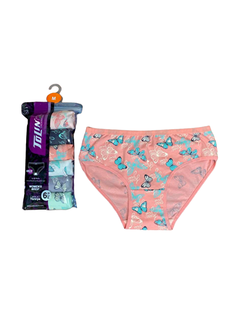 Tolin Kadın 6 lı Pamuklu Elastanlı Baskılı Havlu Ağ Orta Bel Külot Seti 2276166 - S000233832-23173
