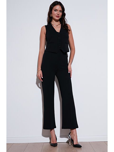 Lela Standart Fit Çimalı Normal Bel Düz Paça Kadın Pantolon 5865972 - S000290948-19351