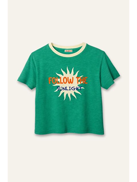 ZEYLAND Erkek Çocuk Baskılı T-Shirt  - Yeşil