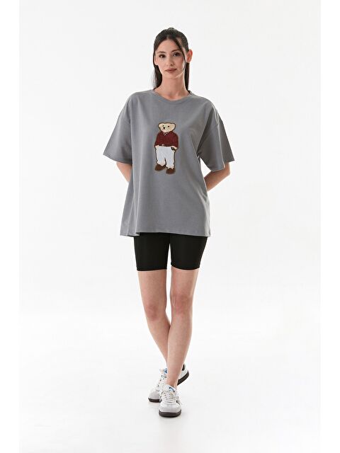 Fullamoda Ayıcık Nakışlı Oversize Tişört - S000380933-20600