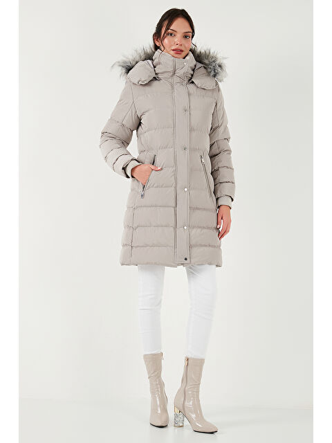 Lela Regular Fit Çıkarılabilir Kapüşonlu Fermuarlı Cepli Kadın Şişme Mont 497EMİLY - S000290951-19413