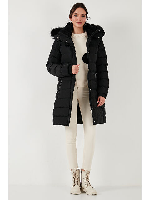 Lela Regular Fit Çıkarılabilir Kapüşonlu Fermuarlı Cepli Kadın Şişme Mont 497EMİLY - S000290951-19351