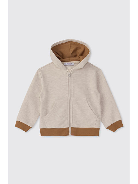 Panço Erkek Bebek Fermuarlı Bej-Melanj Sweatshirt - S000514403-37208