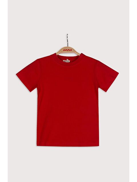 ZEYLAND Unisex Çocuk Kısa Kollu Basic Tişört - Kırmızı - S000316561-20045