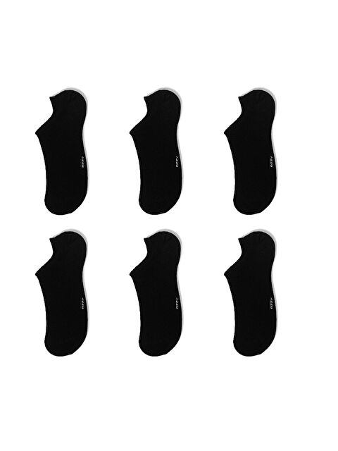 Ozzy Socks 6 Çift Kadın Siyah Bambu Görünmez (sneaker) Spor Ayakkabı Çorabı - S000132660-19351