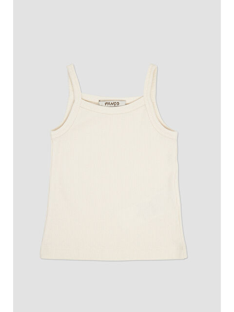 Panço Kız Bebek Fitilli Dokulu Askılı Bej Atlet - S000518427-19928