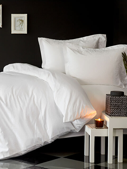 Mulberry 63 Tel %100 Pamuk Ranforce Çift kişilik Nevresim Takımı – Beyaz