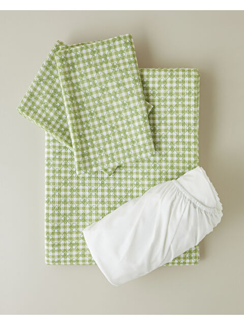English Home Clover Çift Kişilik Pike Takımı 200x220 cm Yeşil
