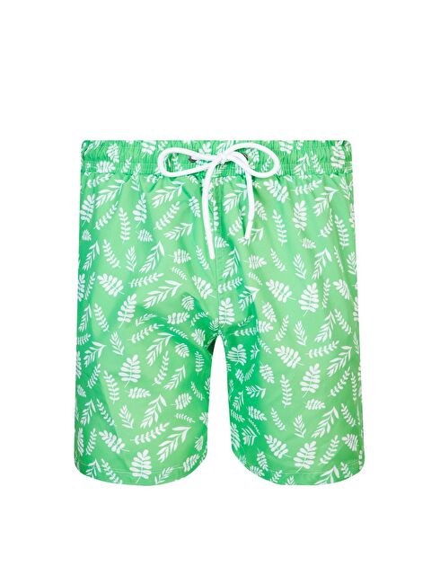 LAPİENO Erkek Deniz Havuz Şortu Desenli Ford S253 Yeşil - S000191652-18194
