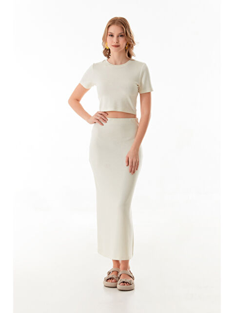 Fullamoda Basic Modal 2 Li Crop Etek Takım - S000380753-19965