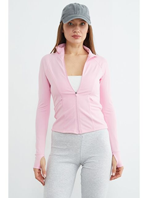 Fullamoda Fermuarlı Parmak Geçirmeli Slim Fit Spor Ceket - S000511077-20024