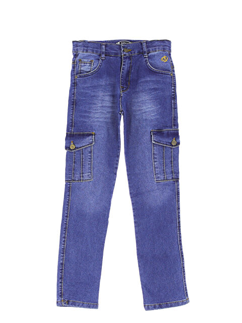 Modanino Erkek Çocuk Elastanlı Kargo Cepli Esnek Belli Jean Pantolon 13-17 Yaş 12366 - S000468308-23093