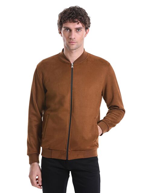 Hatemoğlu Kahverengi Regular Fit Düz Bomber Yaka Mevsimlik Mont - S000230802-19413