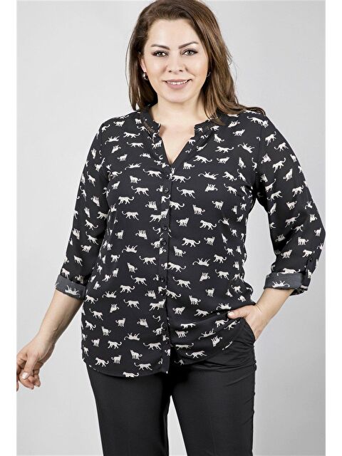 Mylinemoda Yakası Şeritli Uzun Kollu Bluz - S000239665-19351