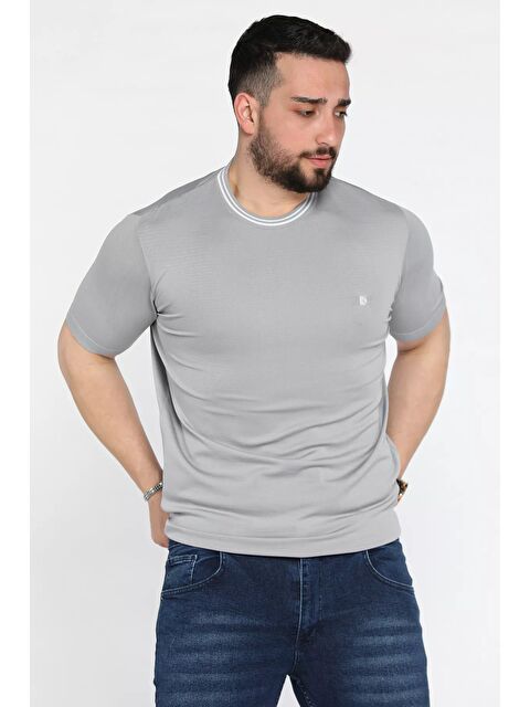 Mishar İtalia Nakışlı Bisiklet Yaka Erkek Tişört - S000372954-20600