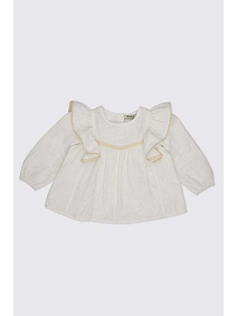Panço Kız Bebek Dantel Detaylı Ekru Bluz - S000518429-19965
