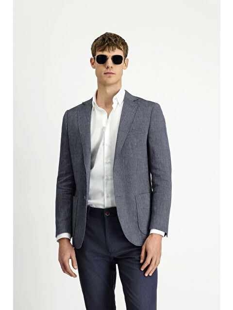 Kiğılı Regular Fit Keten Karışımlı Çizgili Spor Ceket - S000411439-29672