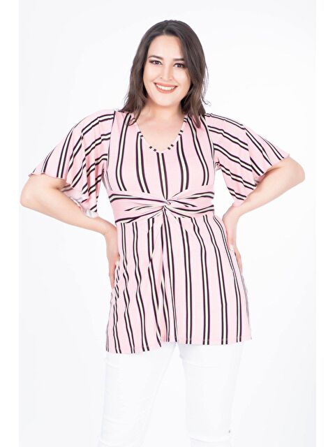 Mylinemoda Düğüm Detaylı Pelerin Kol Bluz - S000239681-20024