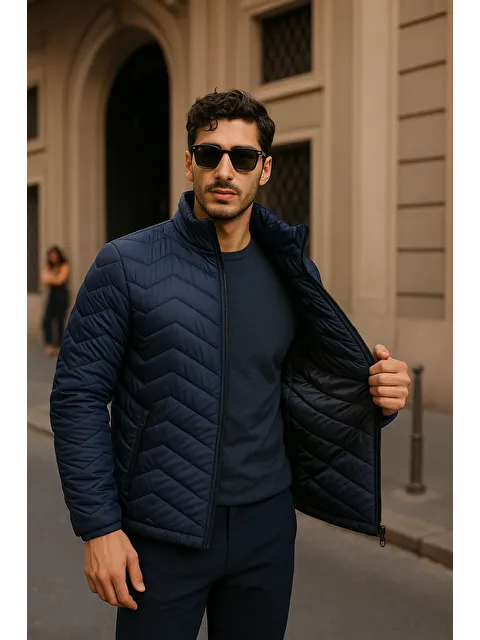 Comstar Erkek Günlük Comfort Lacivert Şişme Mont